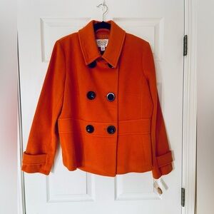 Talbots orange wool-blend peacoat | Vintage-inspired | forever wearable